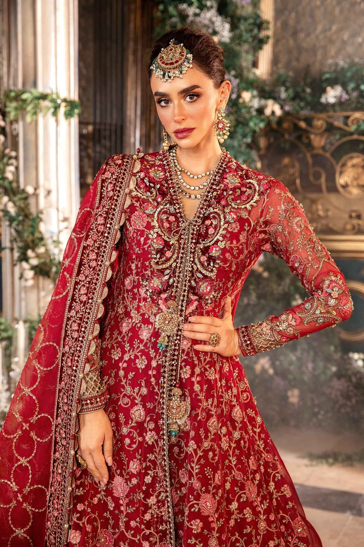 MARIA B__3 Piece Embroidered Organza Suit | BD-2908 - House Of Hania