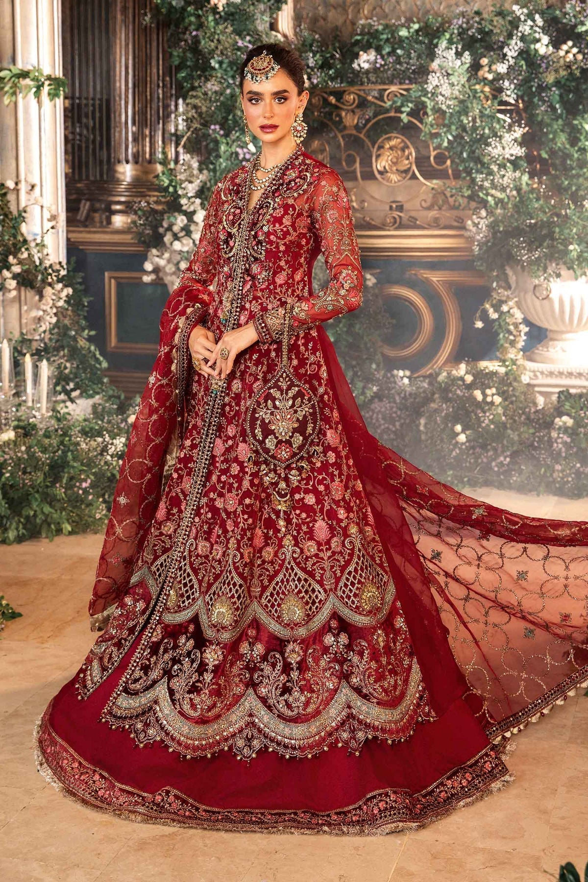 MARIA B__3 Piece Embroidered Organza Suit | BD-2908 - House Of Hania