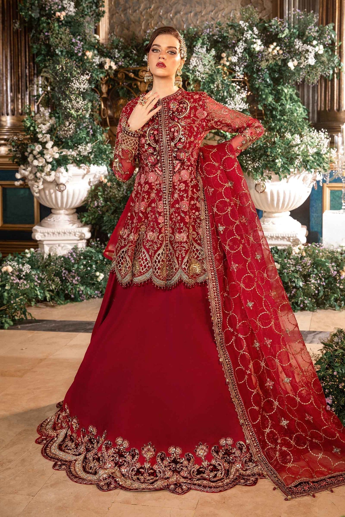 MARIA B__3 Piece Embroidered Organza Suit | BD-2908 - House Of Hania