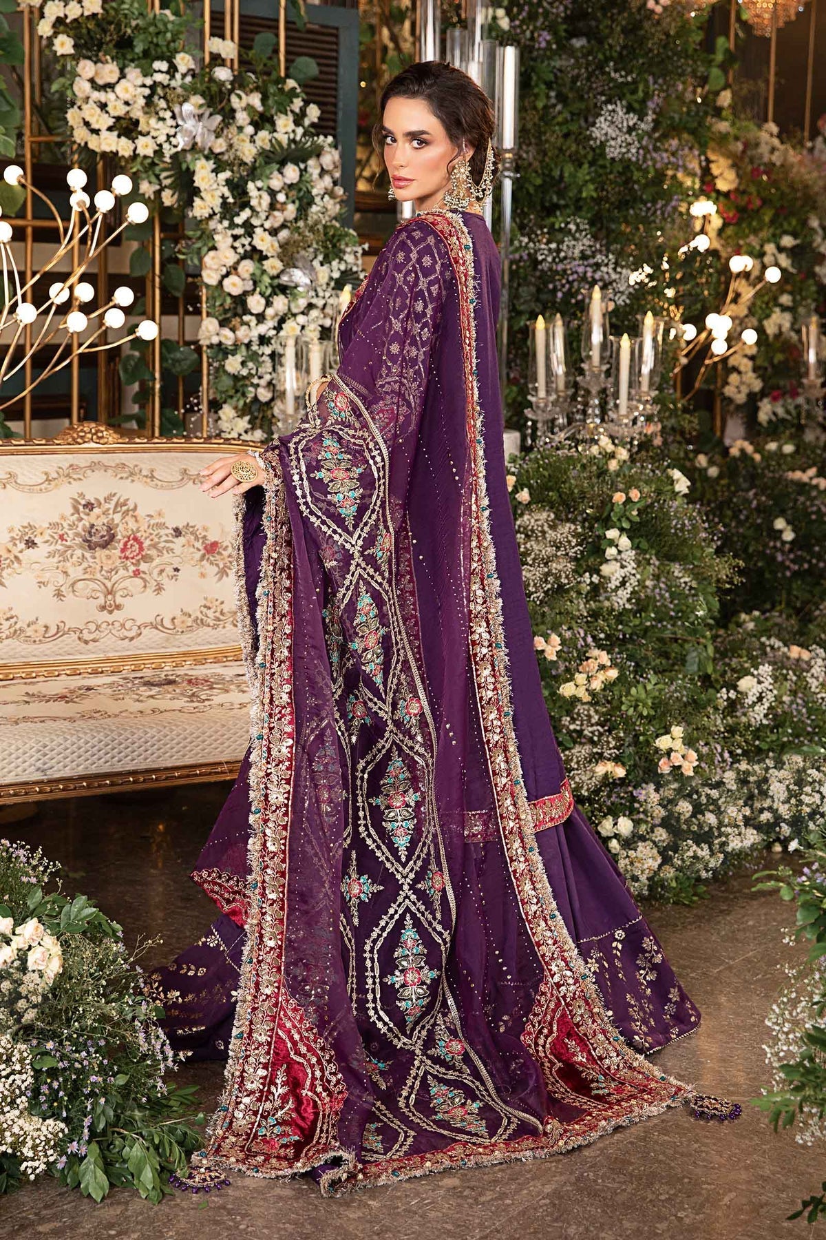 MARIA B__3 Piece Embroidered Raw Silk Suit | BD-2903 - House Of Hania