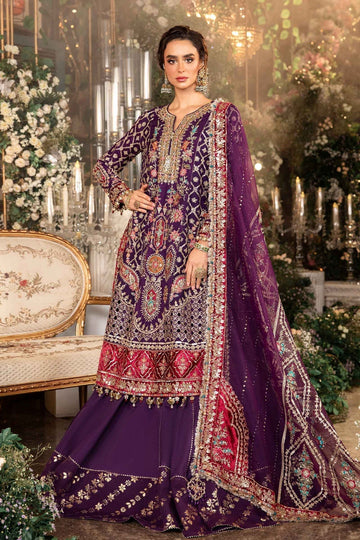 MARIA B__3 Piece Embroidered Raw Silk Suit | BD-2903 - House Of Hania
