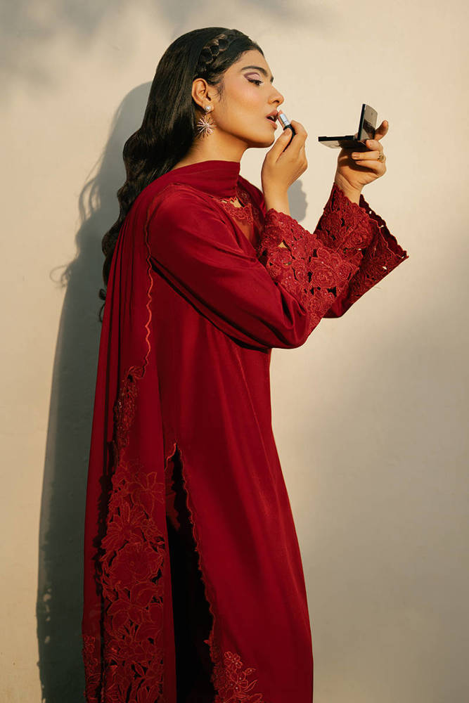 MNR | Chai Coffee Vol 5 - Eid Edit'26 | CHERRY RED WITH DUPATTA - House Of Hania