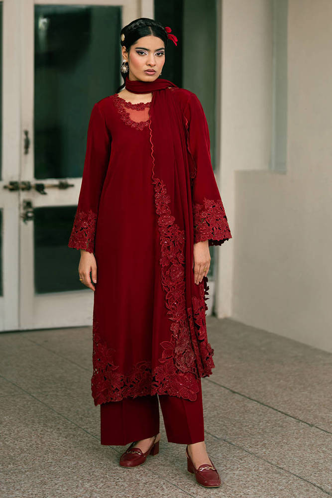 MNR | Chai Coffee Vol 5 - Eid Edit'26 | CHERRY RED WITH DUPATTA - House Of Hania