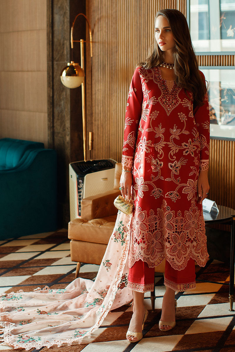 MUSHQ- SCARLET- ASTORIA FESTIVE LAWN '23 - House Of Hania