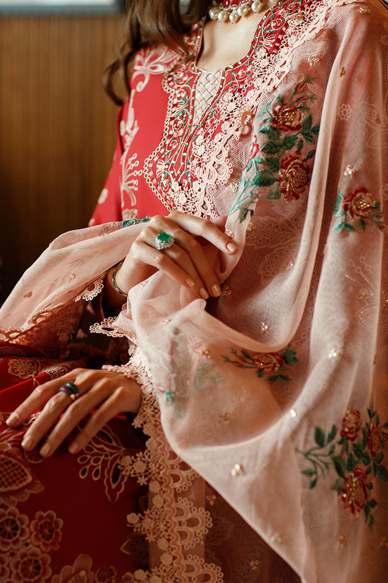 MUSHQ- SCARLET- ASTORIA FESTIVE LAWN '23 - House Of Hania