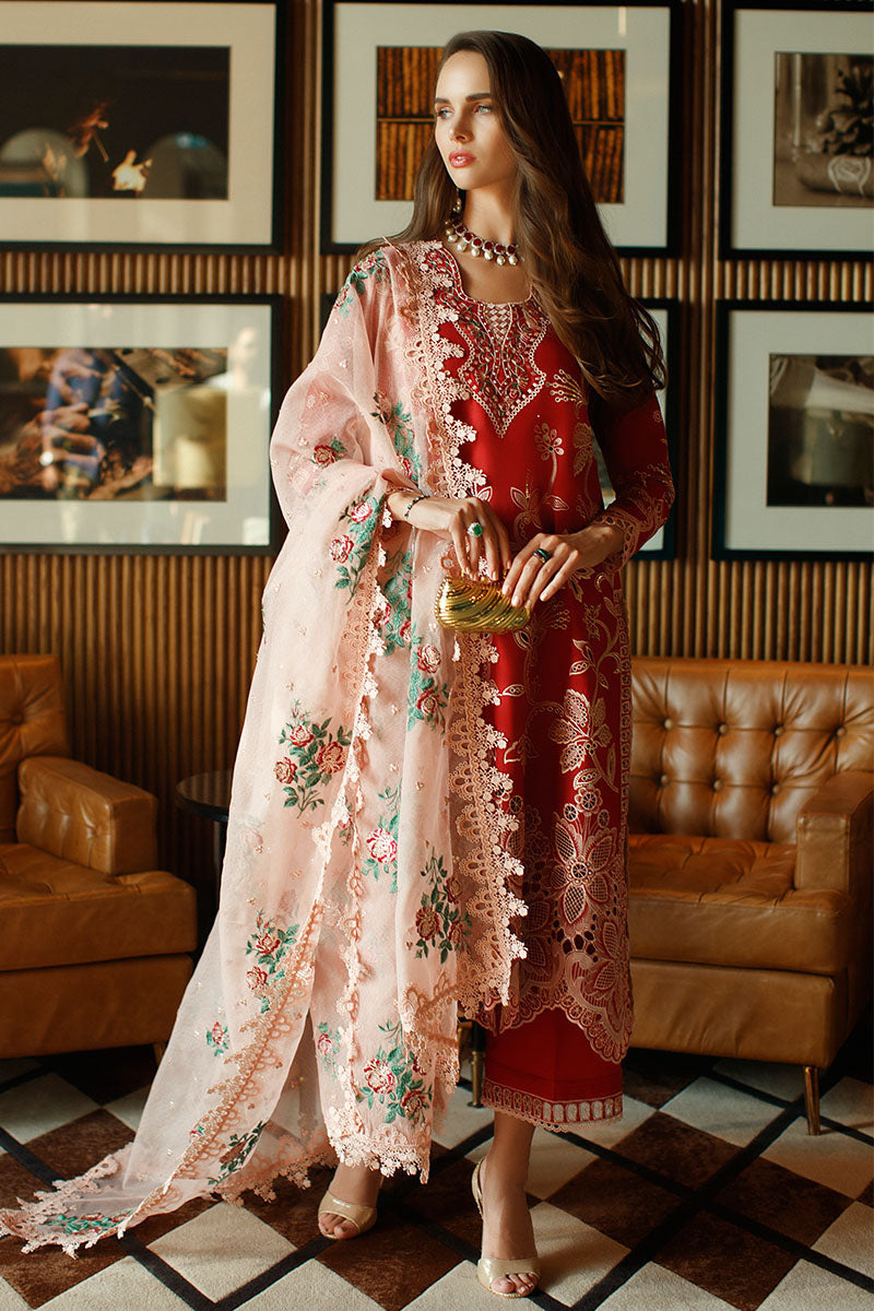 MUSHQ- SCARLET- ASTORIA FESTIVE LAWN '23 - House Of Hania