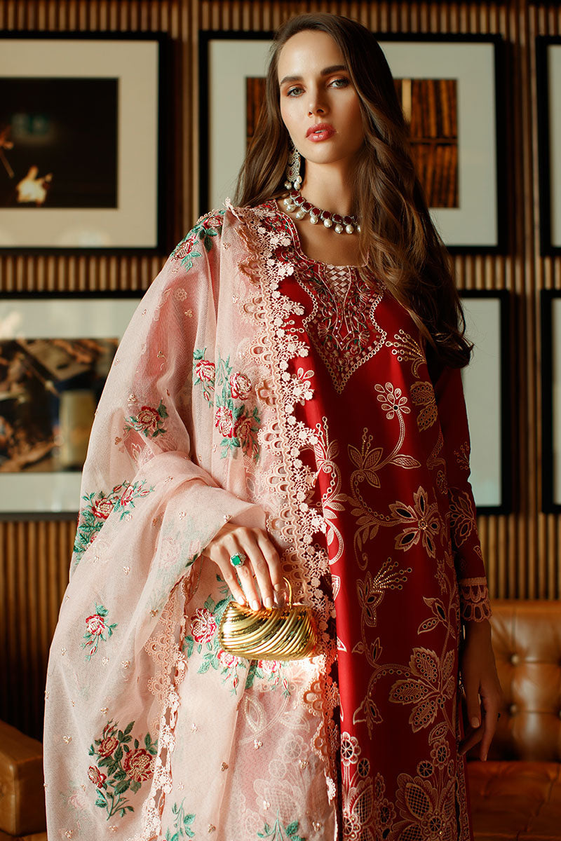 MUSHQ- SCARLET- ASTORIA FESTIVE LAWN '23 - House Of Hania