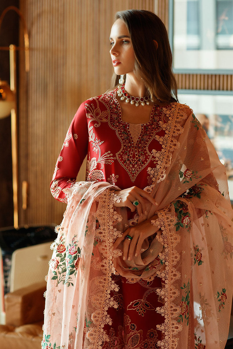 MUSHQ- SCARLET- ASTORIA FESTIVE LAWN '23 - House Of Hania