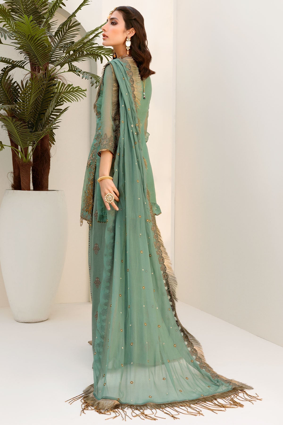 Motifz | Luxury Formals |3188-MINT-HINT - House Of Hania