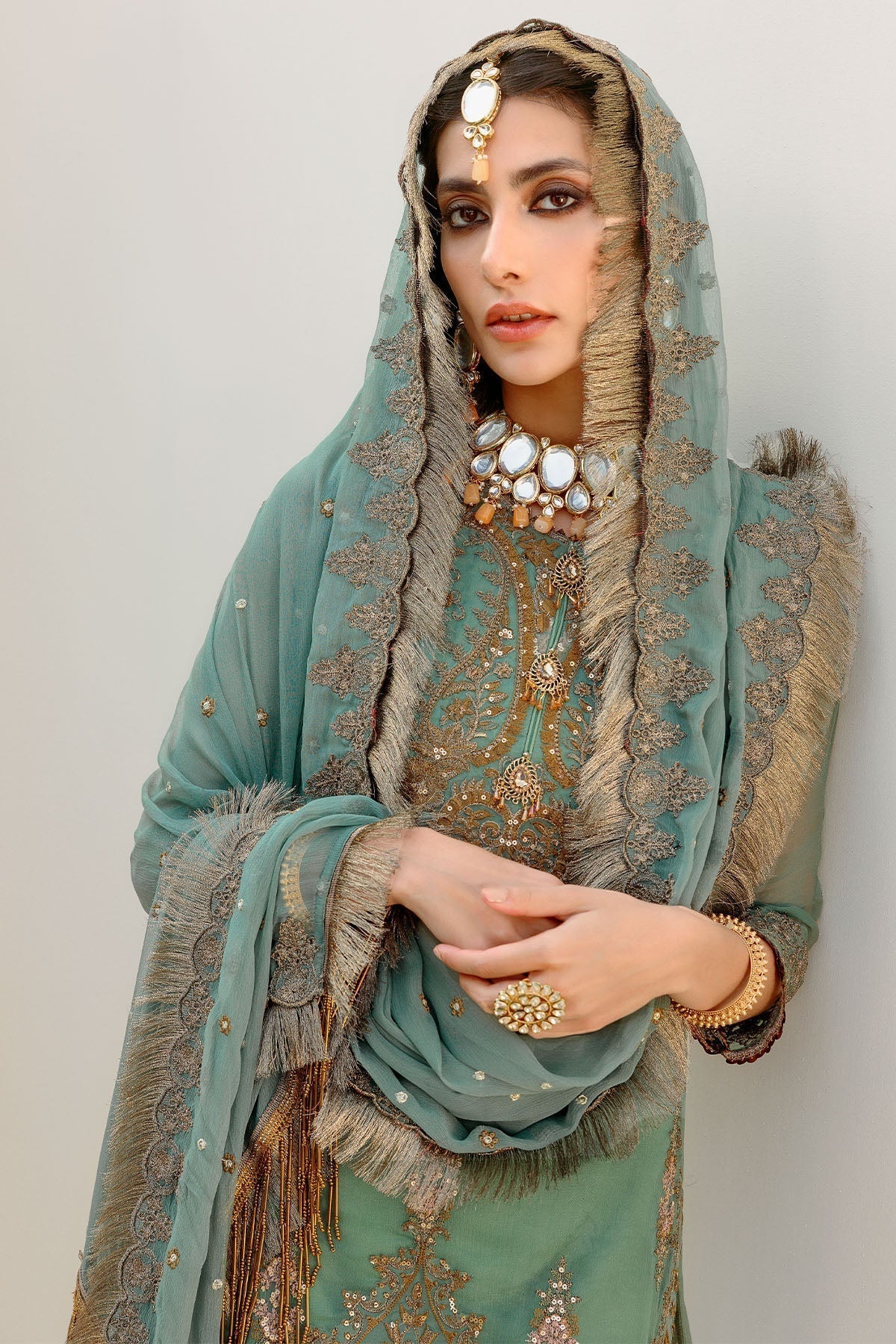 Motifz | Luxury Formals |3188-MINT-HINT - House Of Hania