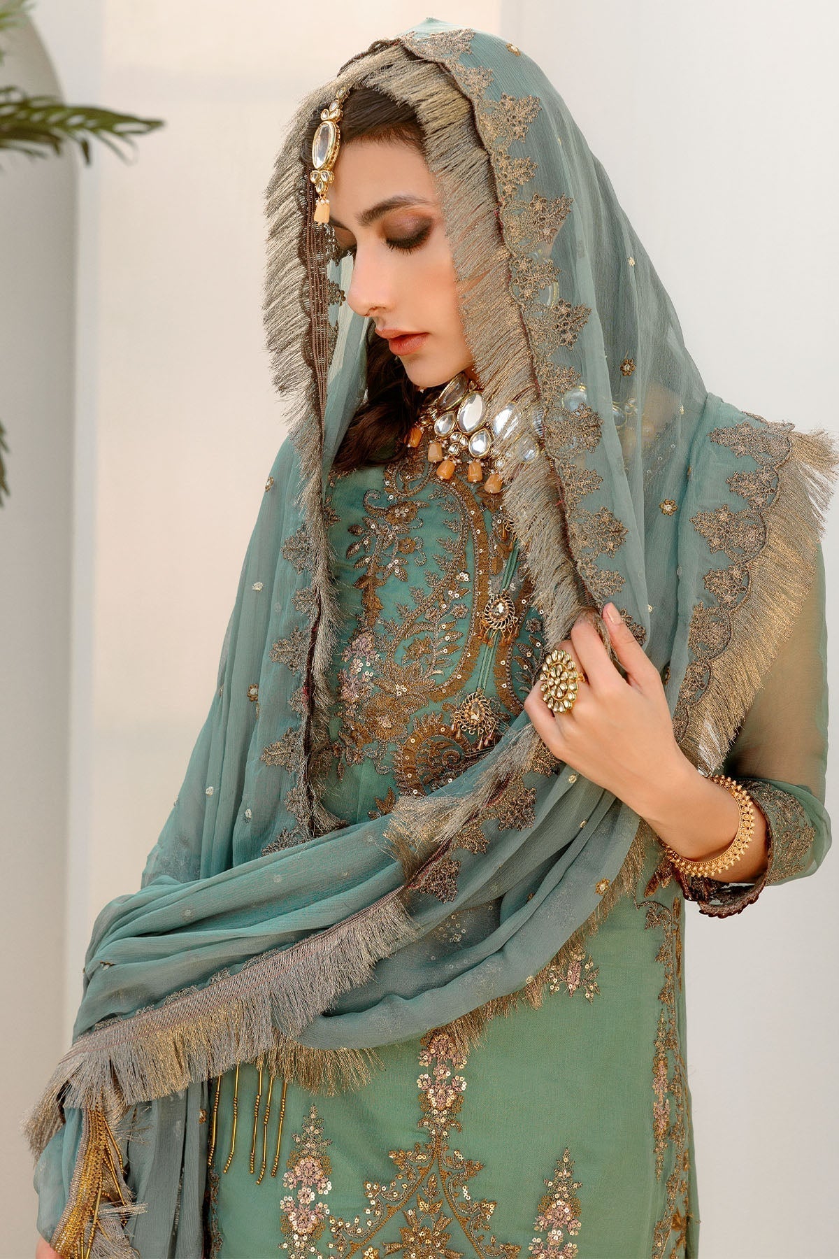 Motifz | Luxury Formals |3188-MINT-HINT - House Of Hania