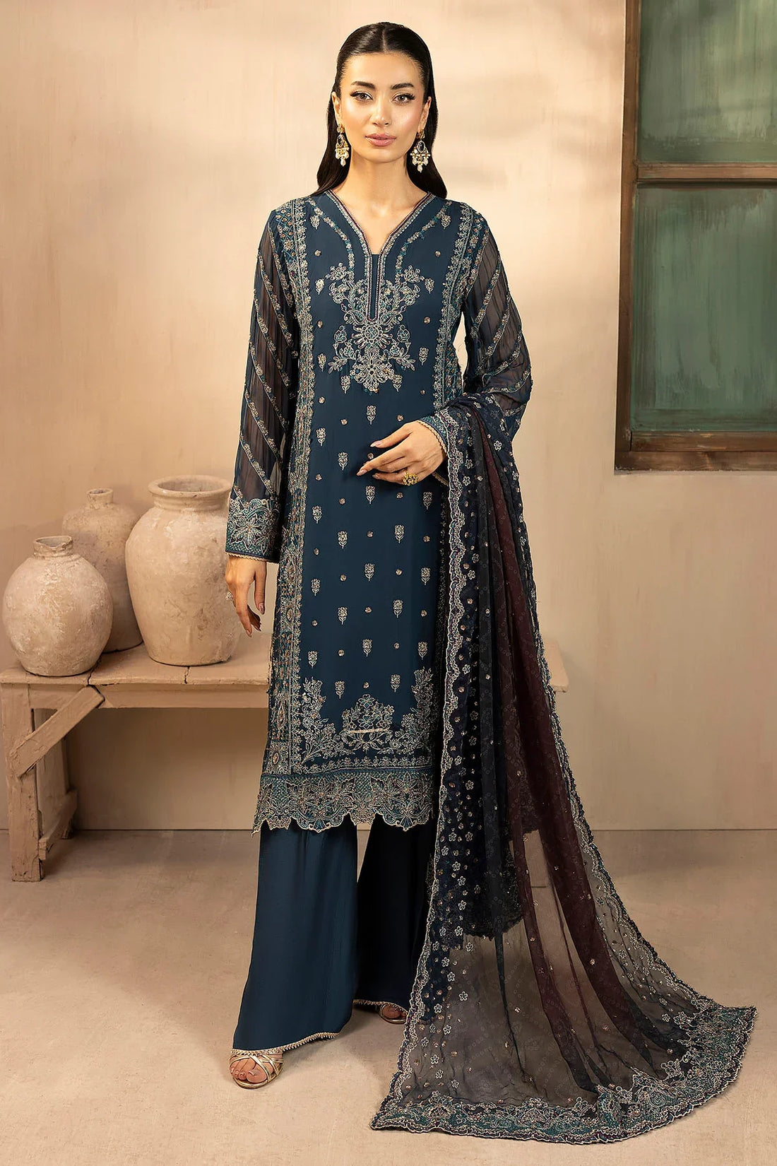 Motifz | EMBROIDERED CRINKLE CHIFFON | 5581-DELLA