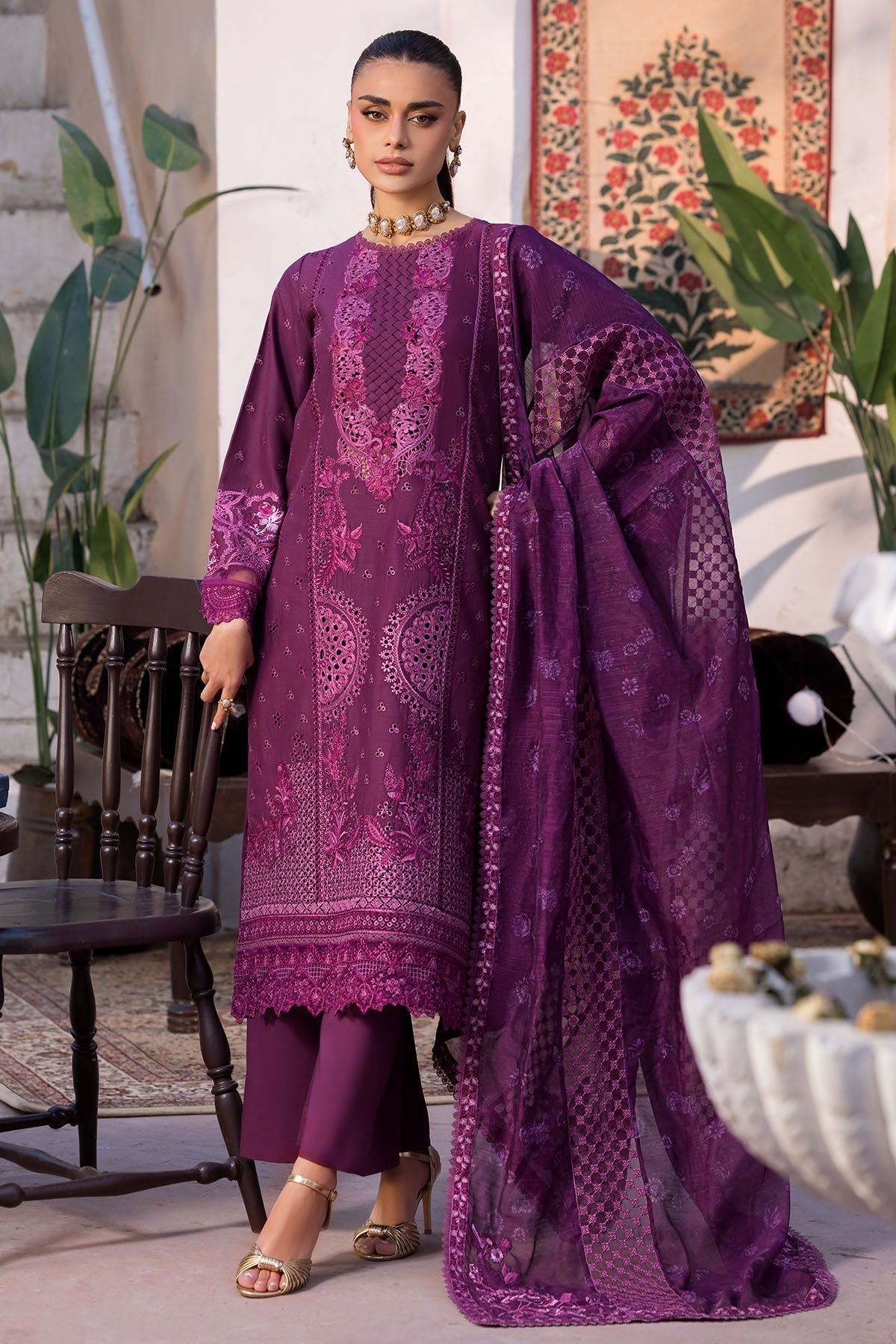 Motifz | Premium Lawn 26 | 5931-CRIMSON - House Of Hania