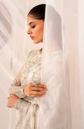 Maheer by Zarif Sequins Embroidered Net 3Pc Suit ZMU-01 PEARL - House Of Hania