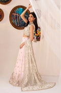 Maheer by Zarif Sequins Embroidered Net 3Pc Suit ZMU-01 PEARL - House Of Hania