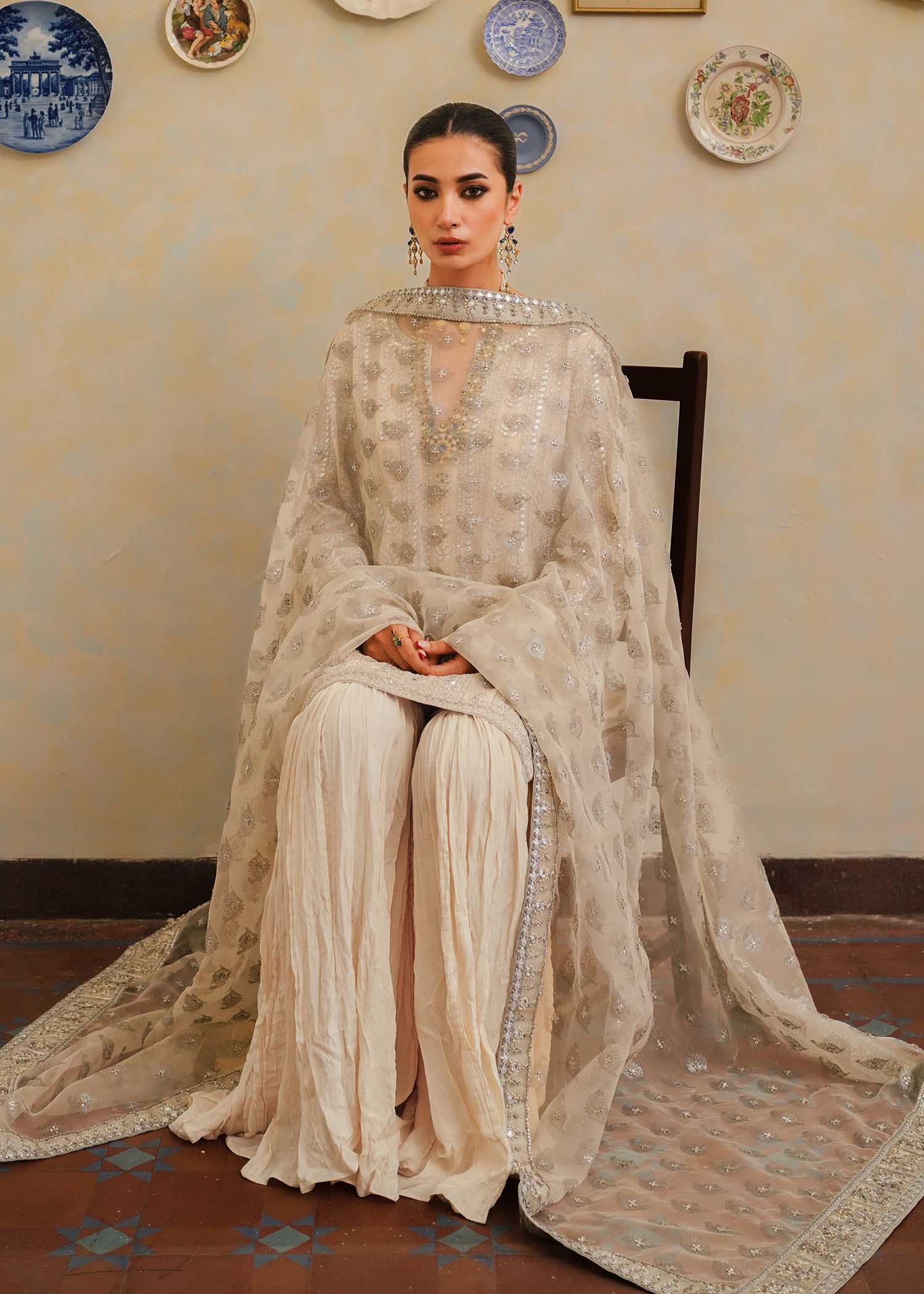 Mahgul | Eid Edit 2024 | Crushed Silver - House Of Hania