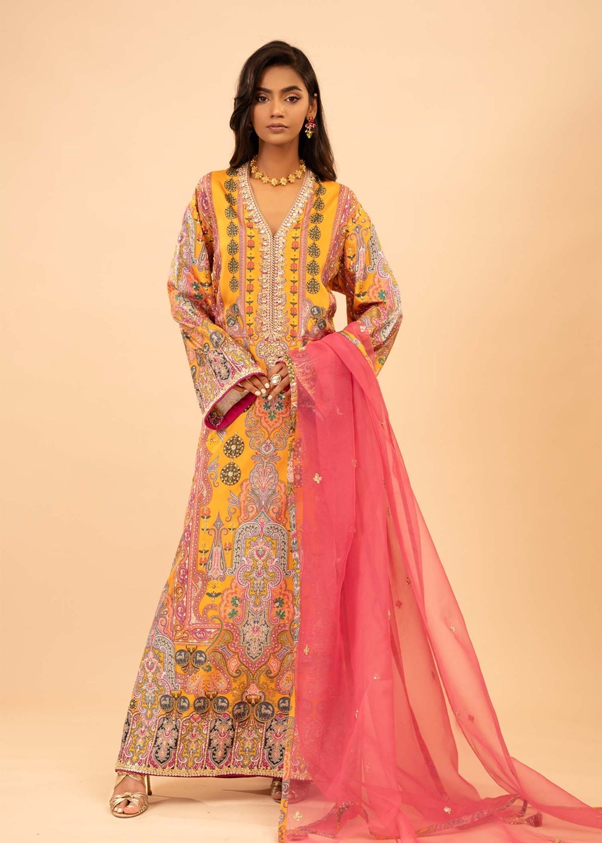 Mahgul | Emerald Hill Formals | Saffron Jewel - House Of Hania