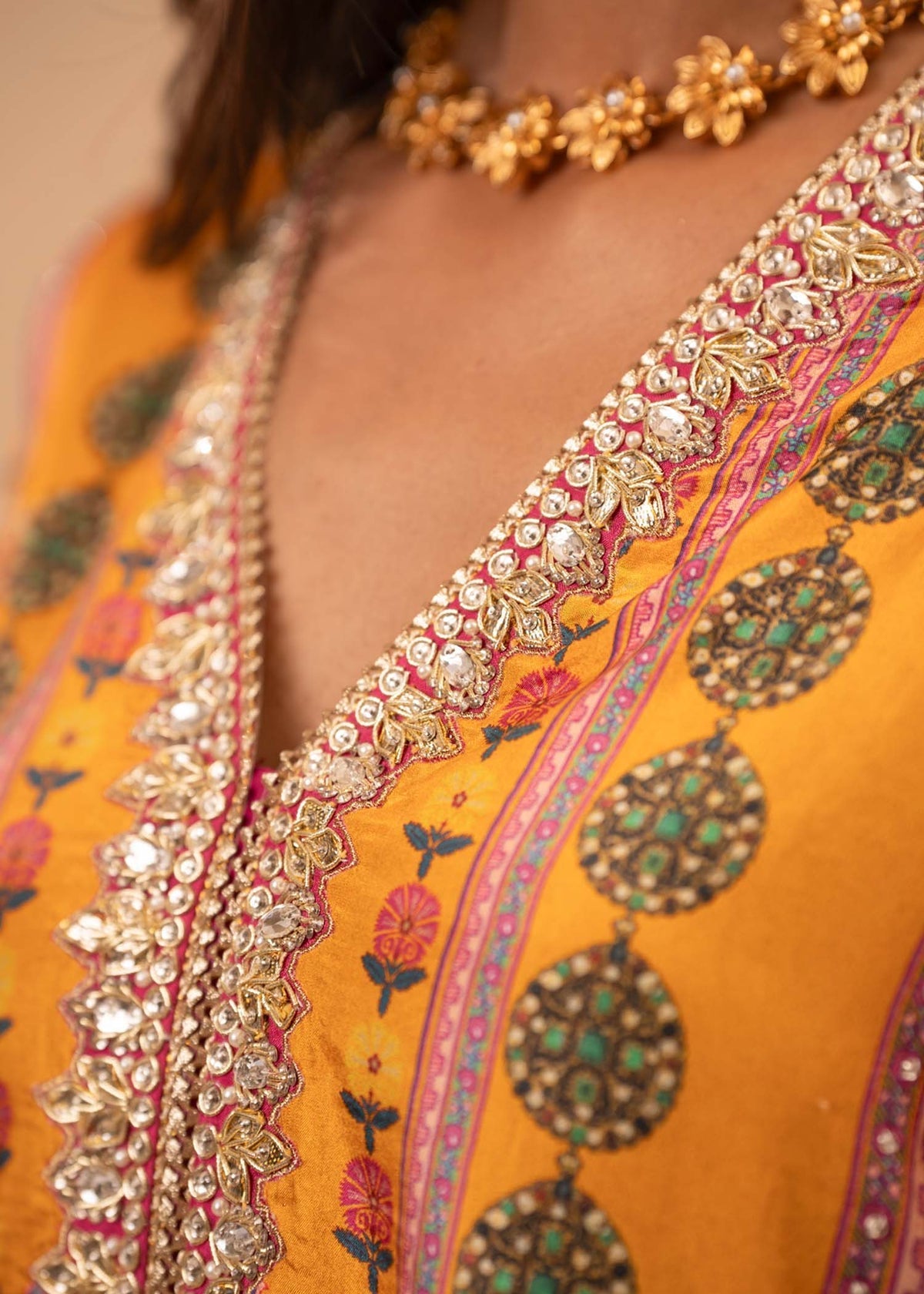 Mahgul | Emerald Hill Formals | Saffron Jewel - House Of Hania