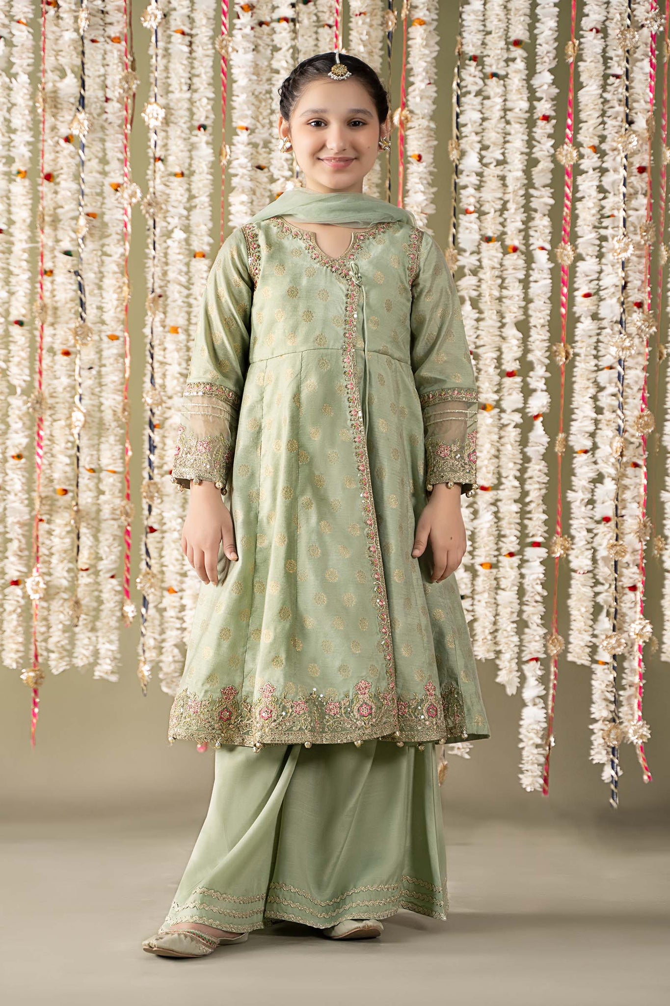 Maria B | 3 Piece Embroidered Cotton Lurex Suit | MKS-EF25-12 - House Of Hania