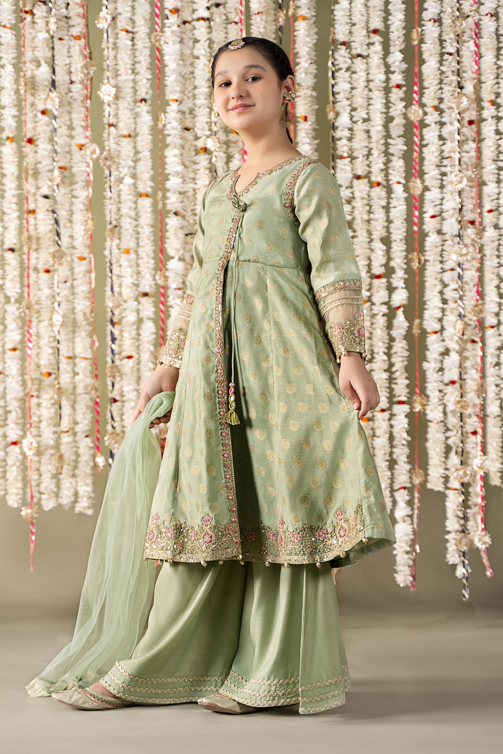 Maria B | 3 Piece Embroidered Cotton Lurex Suit | MKS-EF25-12 - House Of Hania