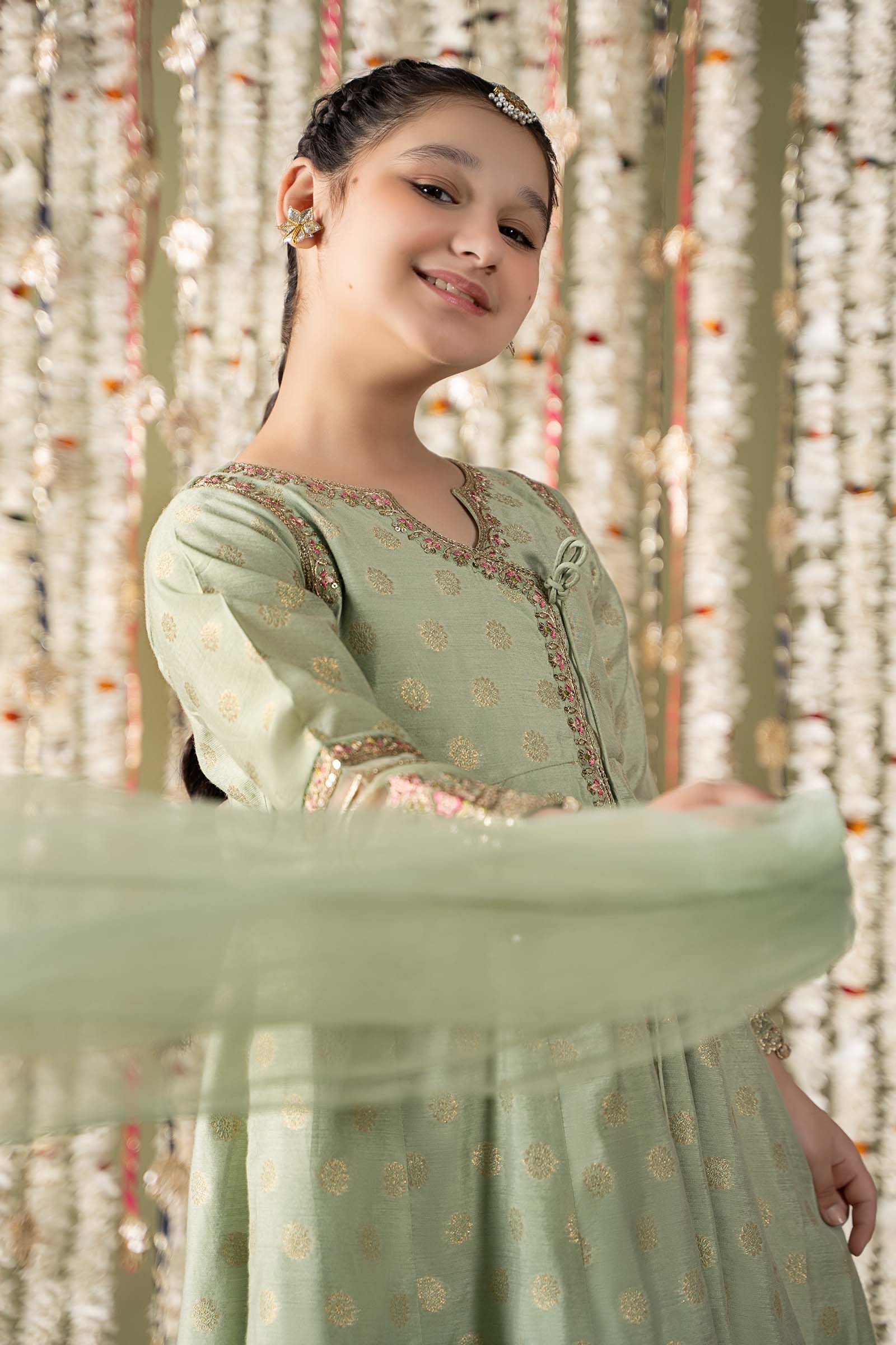 Maria B | 3 Piece Embroidered Cotton Lurex Suit | MKS-EF25-12 - House Of Hania