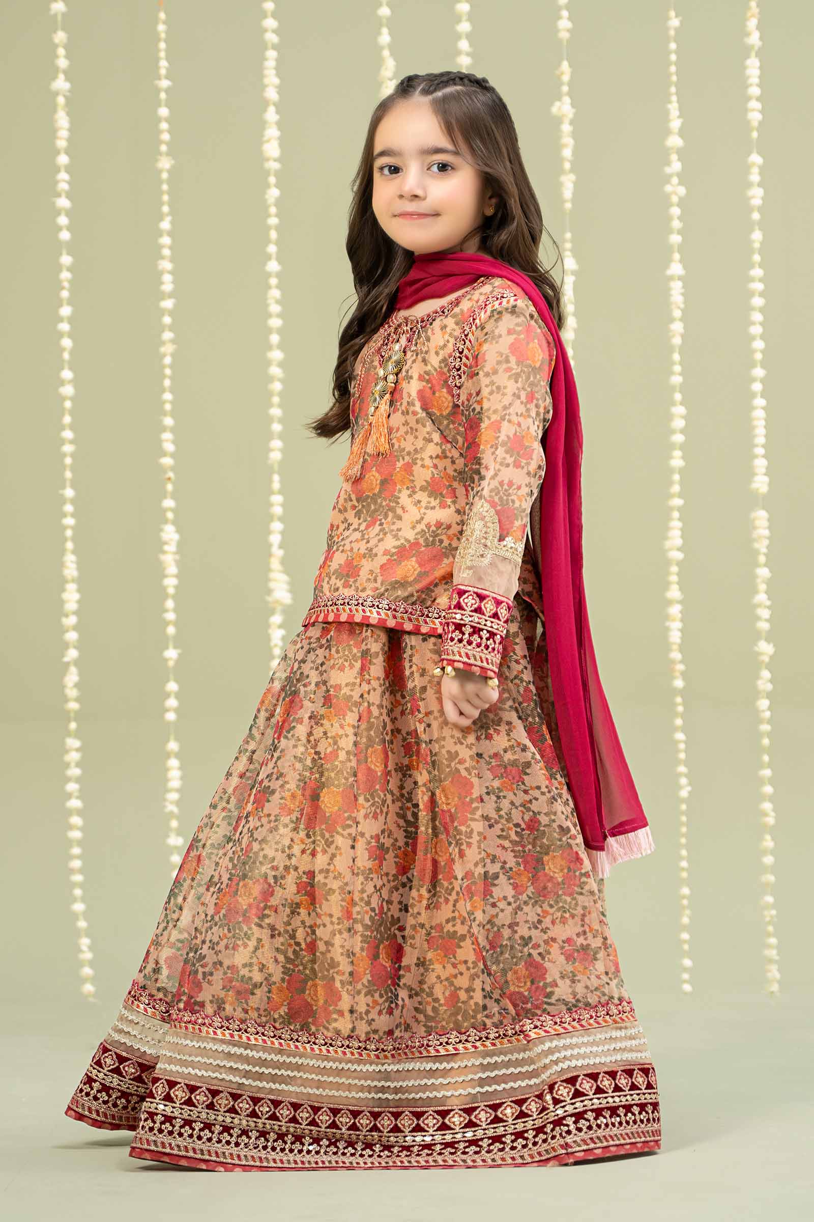 Maria B | 3 Piece Embroidered Cotton Maoori Net Suit | MKS-W24-35 - House Of Hania