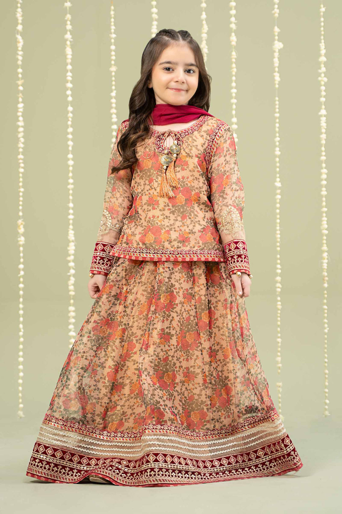 Maria B | 3 Piece Embroidered Cotton Maoori Net Suit | MKS-W24-35 - House Of Hania