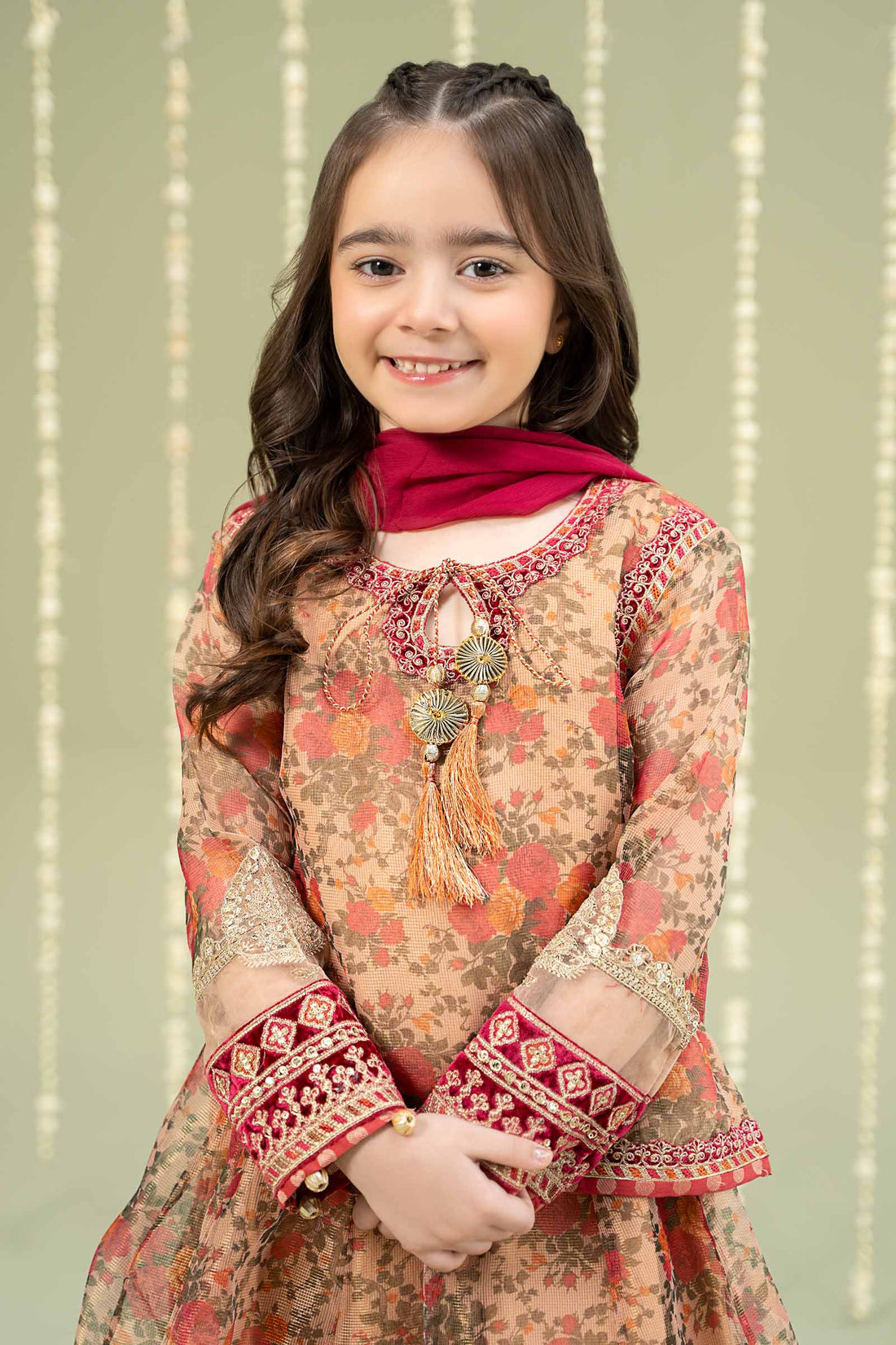 Maria B | 3 Piece Embroidered Cotton Maoori Net Suit | MKS-W24-35 - House Of Hania