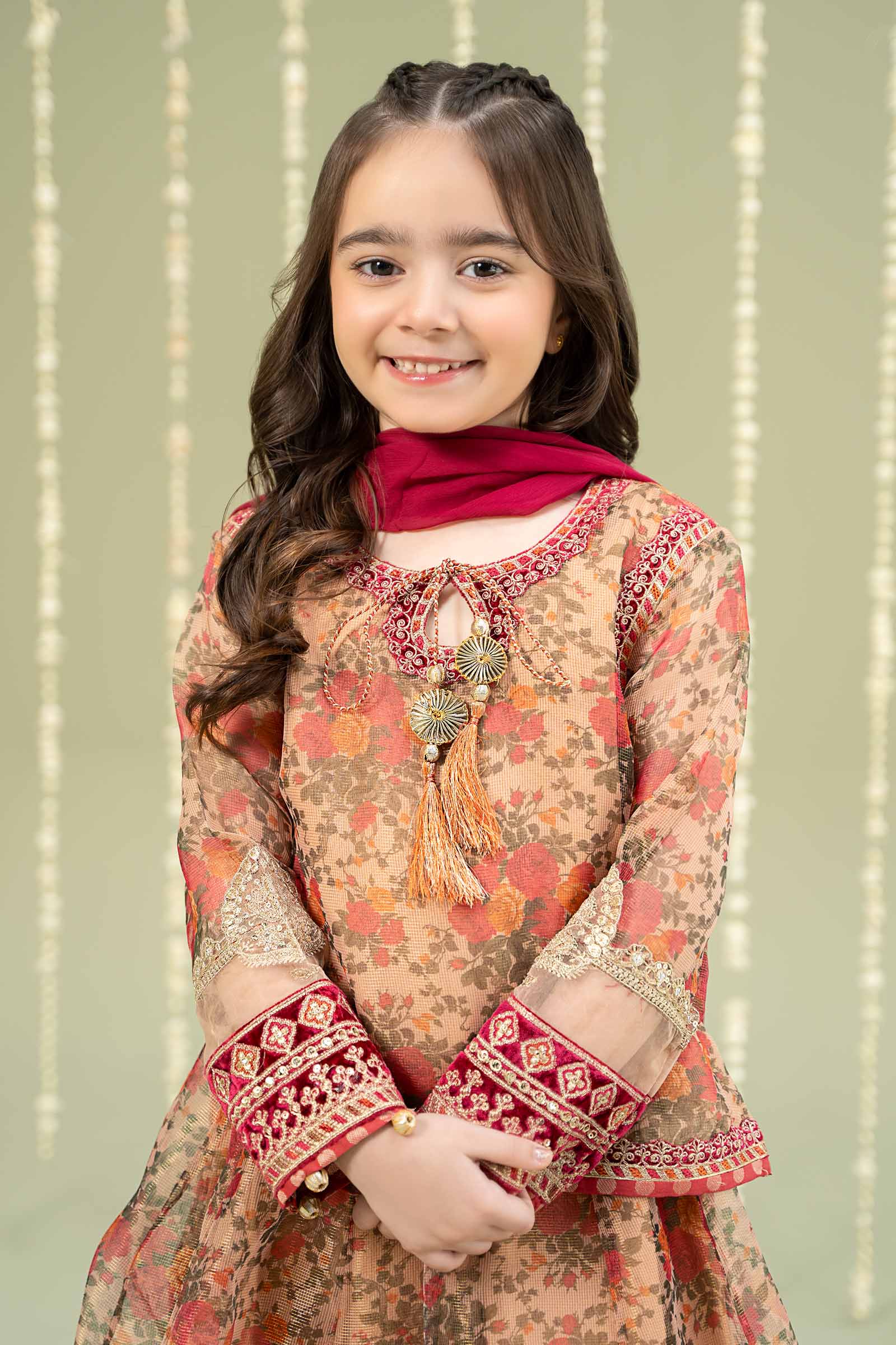 Maria B | 3 Piece Embroidered Cotton Maoori Net Suit | MKS-W24-35 - House Of Hania