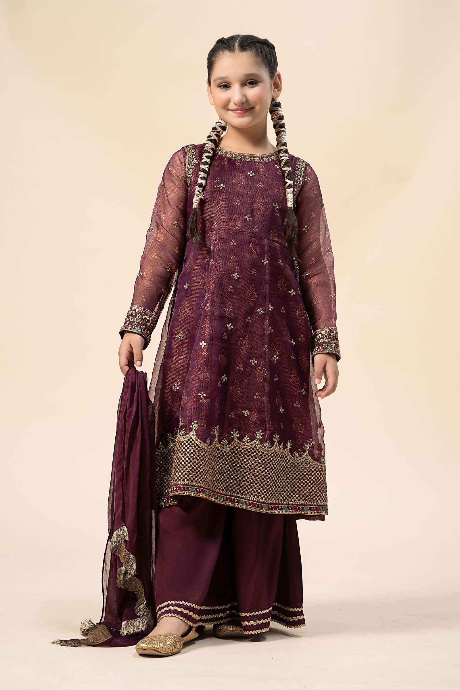 Maria B | 3 Piece Embroidered Cotton Net Suit | MKS-W24-01 - House Of Hania