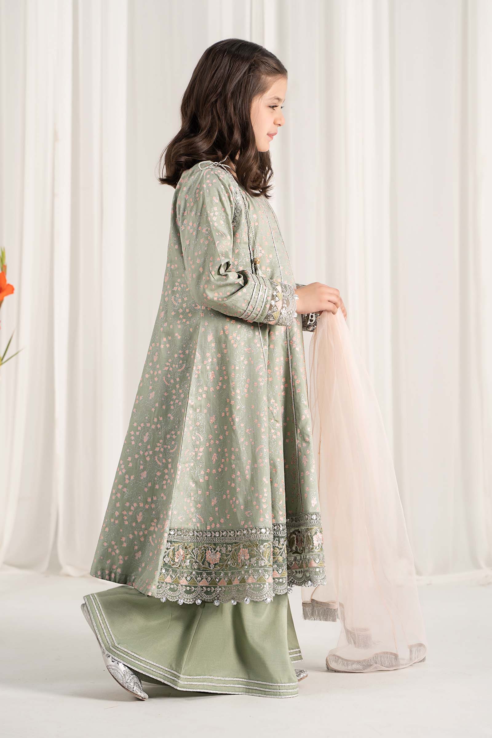 Maria B | 3 Piece Embroidered Cotton Satin Suit | MKS-EF25-08 - House Of Hania