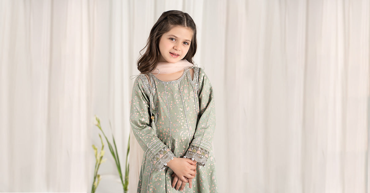 Maria B | 3 Piece Embroidered Cotton Satin Suit | MKS-EF25-08 - House Of Hania