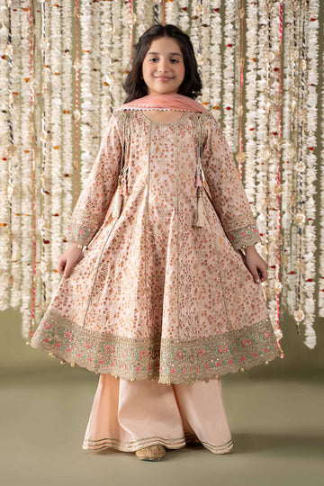 Maria B | 3 Piece Embroidered Cotton Satin Suit | MKS-EF25-08 - House Of Hania