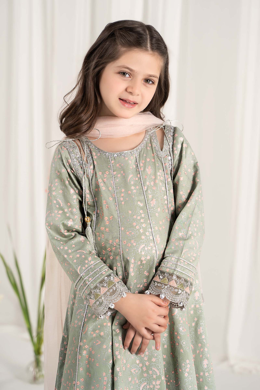 Maria B | 3 Piece Embroidered Cotton Satin Suit | MKS-EF25-08 - House Of Hania
