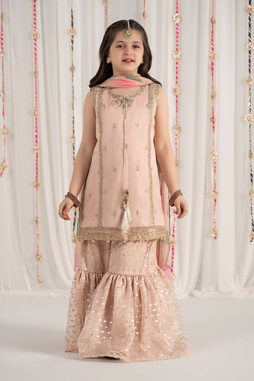Maria B | 3 Piece Embroidered Cotton Satin Suit | MKS-EF25-35 - House Of Hania