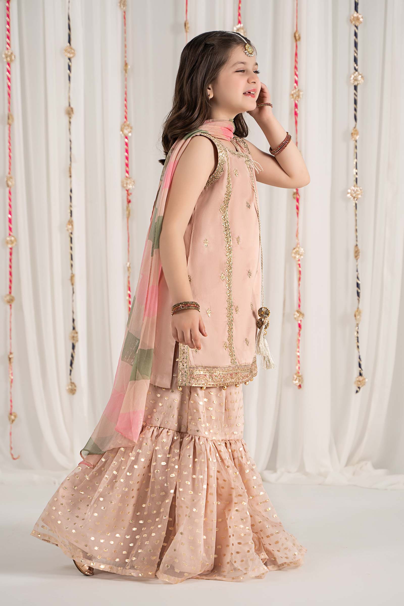 Maria B | 3 Piece Embroidered Cotton Satin Suit | MKS-EF25-35 - House Of Hania