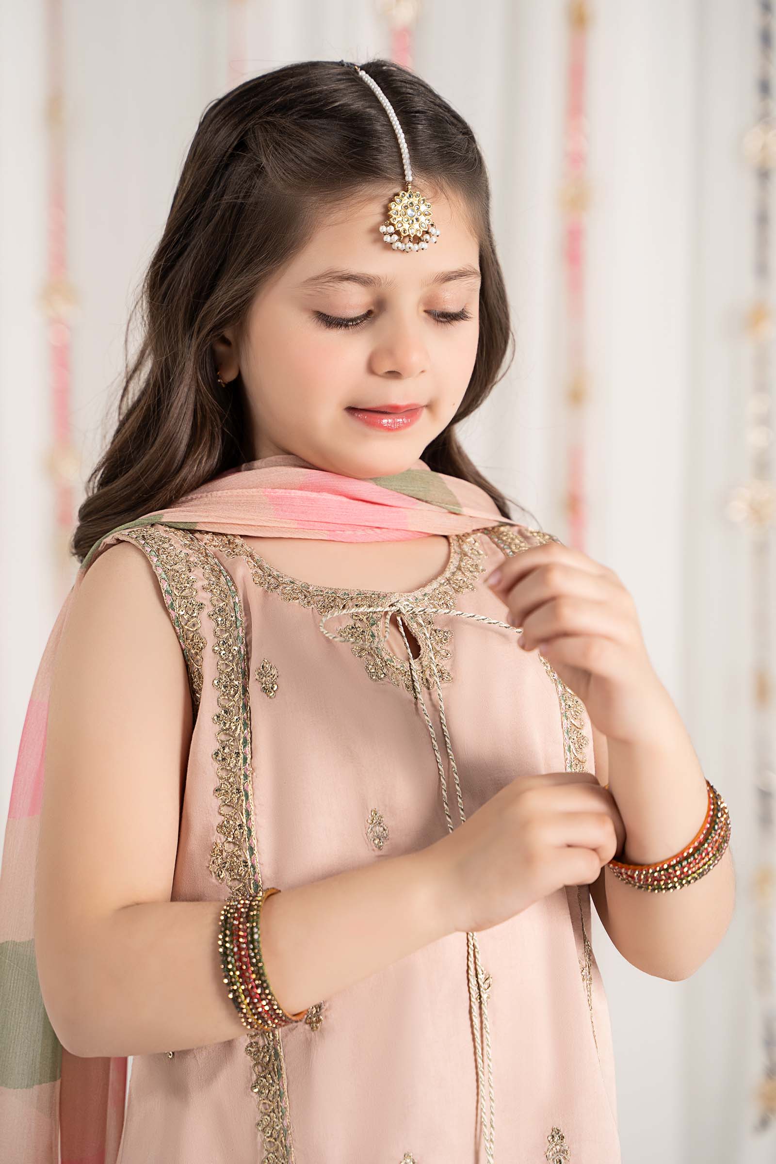 Maria B | 3 Piece Embroidered Cotton Satin Suit | MKS-EF25-35 - House Of Hania