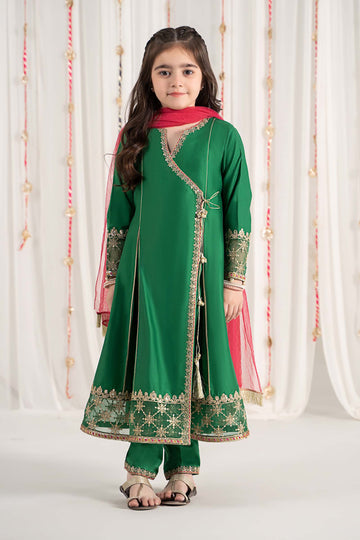 Maria B | 3 Piece Embroidered Cotton Satin Suit | MKS-EF25-41 - House Of Hania