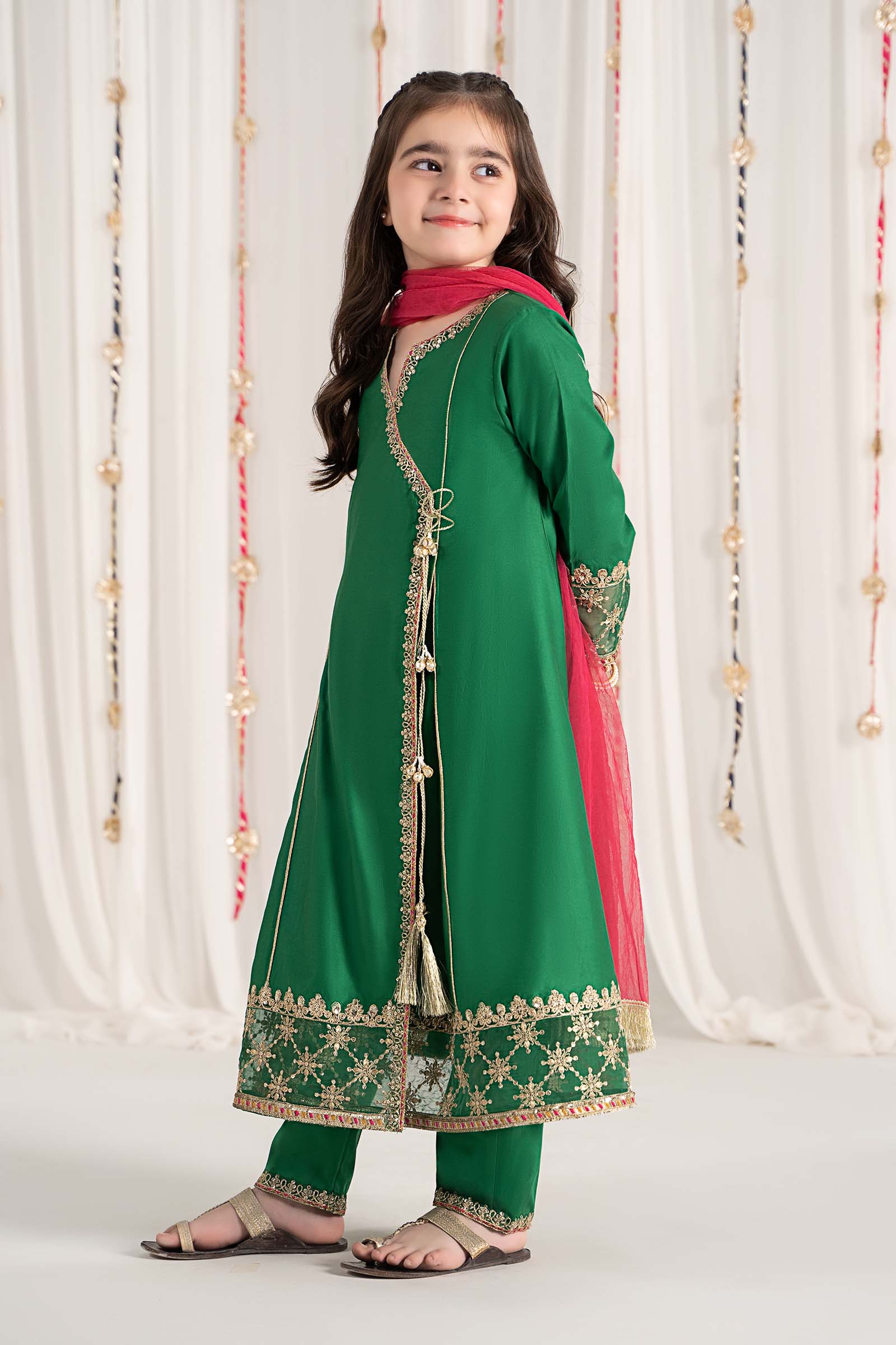 Maria B | 3 Piece Embroidered Cotton Satin Suit | MKS-EF25-41 - House Of Hania