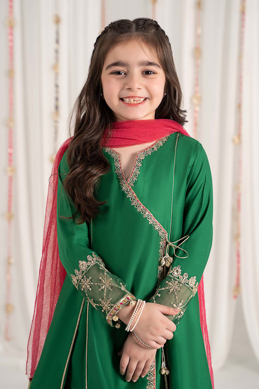 Maria B | 3 Piece Embroidered Cotton Satin Suit | MKS-EF25-41 - House Of Hania