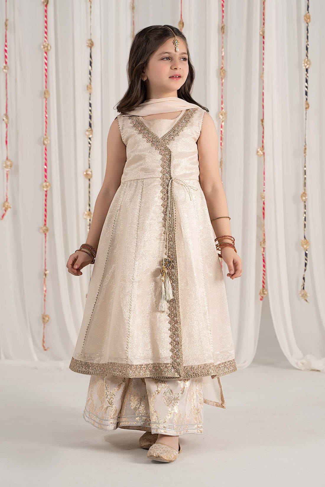 Maria B | 3 Piece Embroidered Cotton Staple Zari Suit | MKS-EF25-04 - House Of Hania