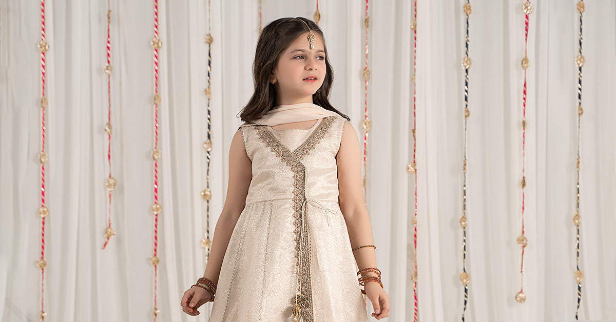 Maria B | 3 Piece Embroidered Cotton Staple Zari Suit | MKS-EF25-04 - House Of Hania