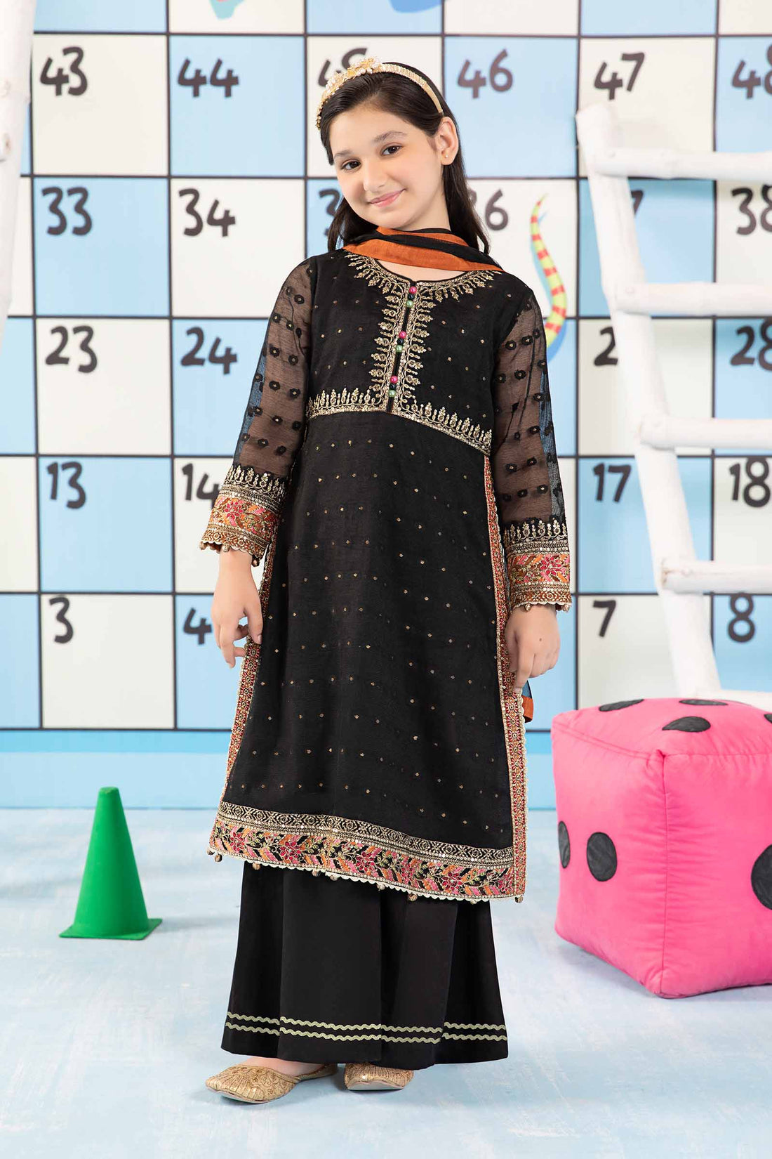 Maria B | 3 Piece Embroidered Cotton Zari Net Suit | MKS-PF24-06 - House Of Hania
