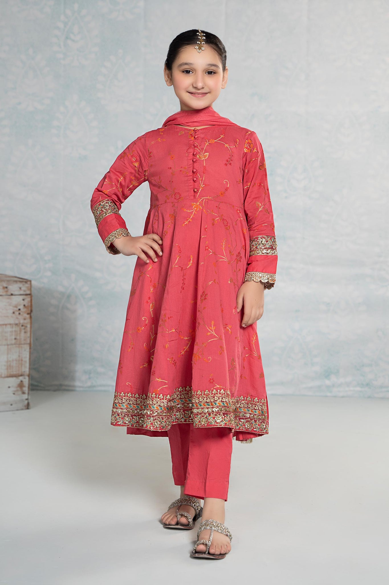Maria B | 3 Piece Embroidered Jacquard Broshiasuit | MKD-EF24-23 - House Of Hania