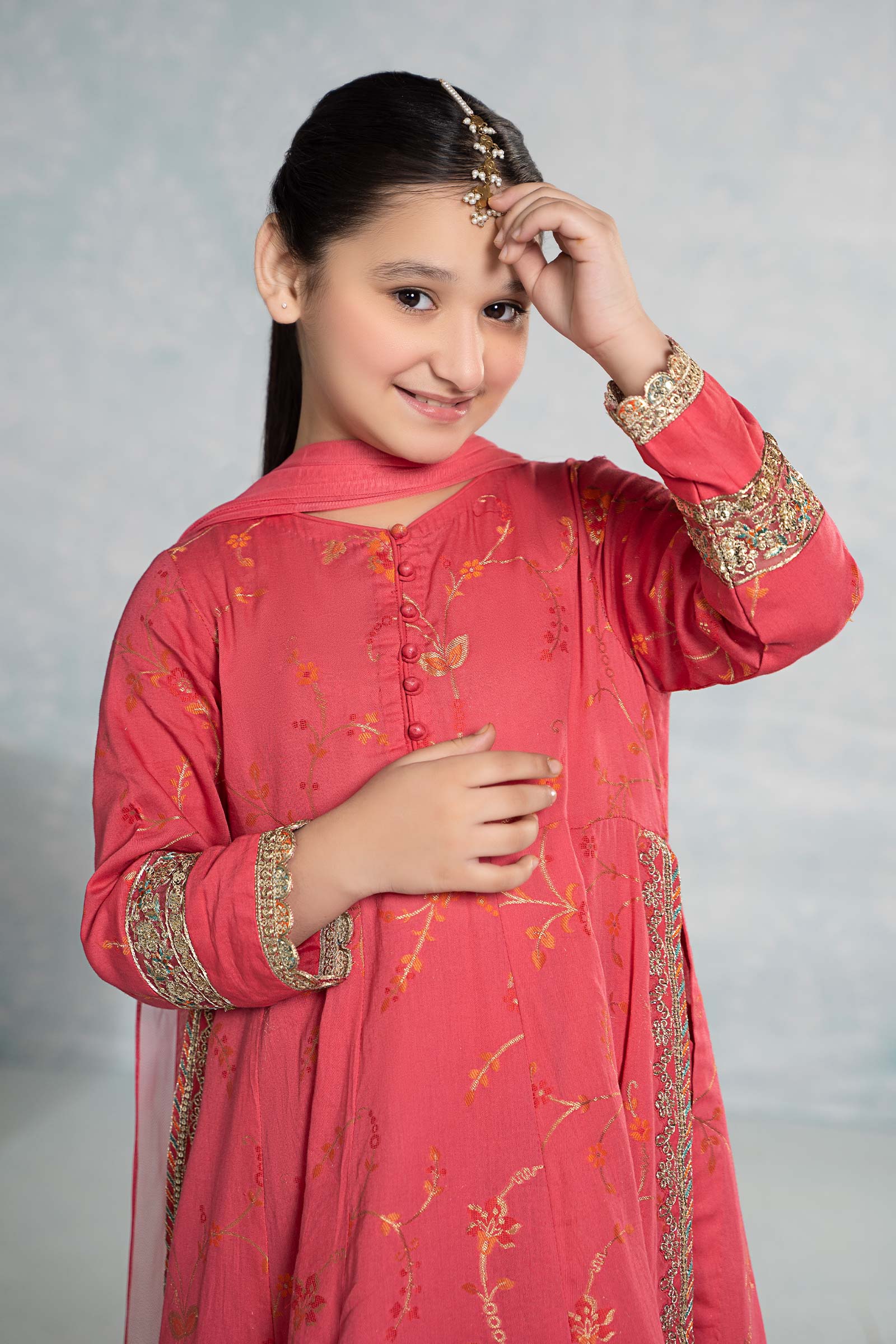 Maria B | 3 Piece Embroidered Jacquard Broshiasuit | MKD-EF24-23 - House Of Hania