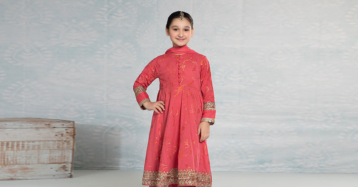 Maria B | 3 Piece Embroidered Jacquard Broshiasuit | MKD-EF24-23 - House Of Hania