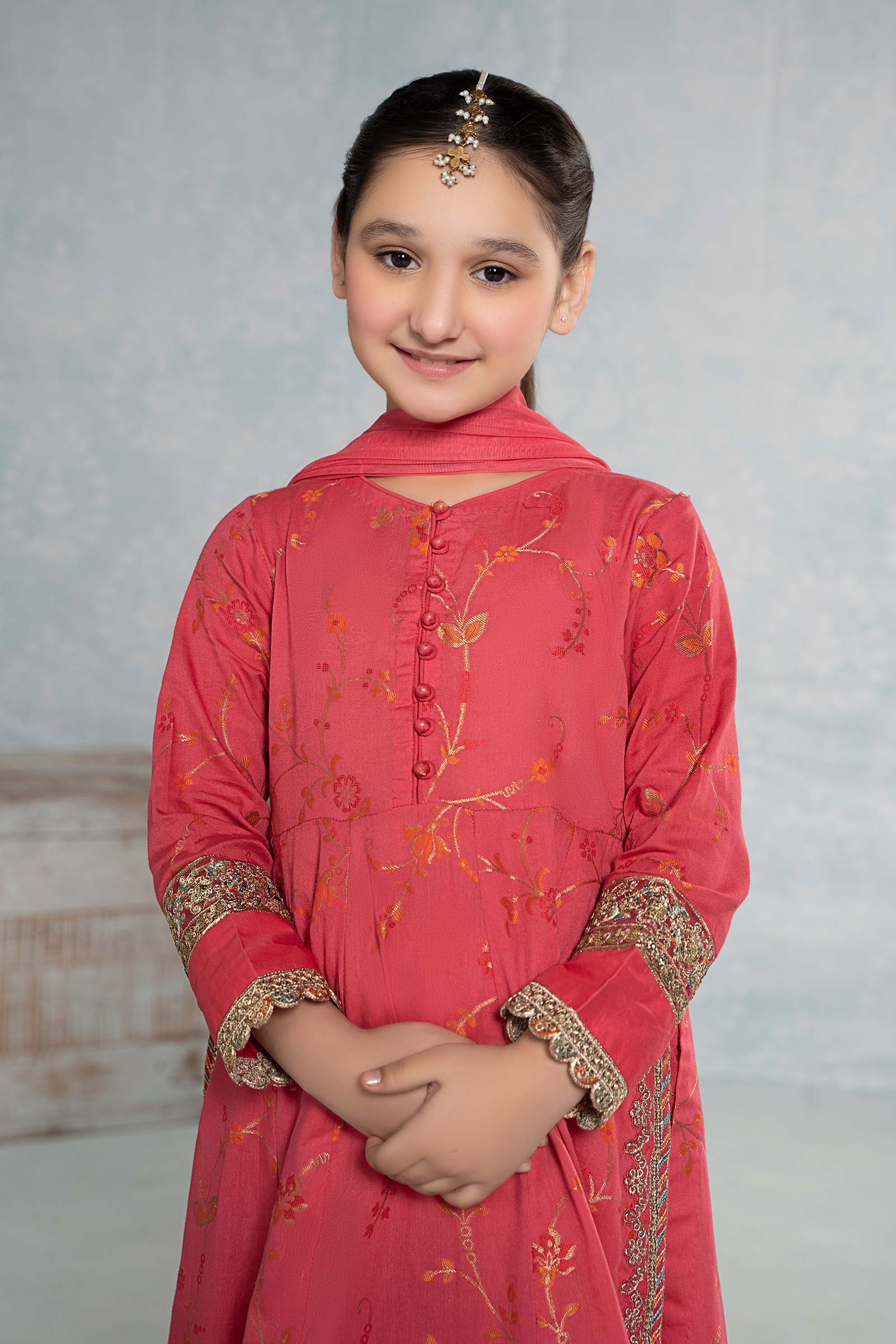 Maria B | 3 Piece Embroidered Jacquard Broshiasuit | MKD-EF24-23 - House Of Hania