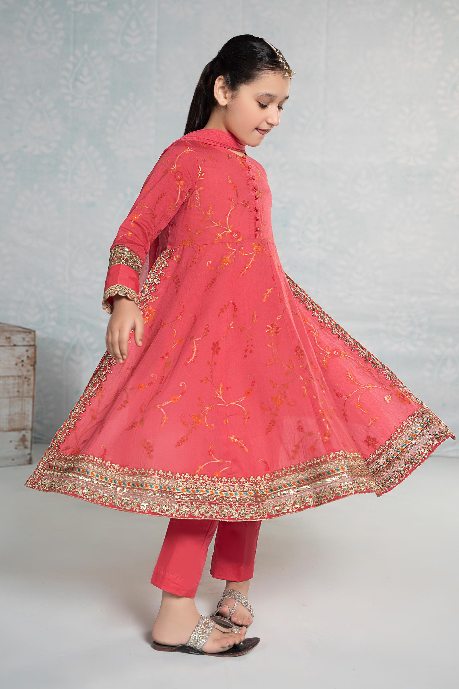 Maria B | 3 Piece Embroidered Jacquard Broshiasuit | MKD-EF24-23 - House Of Hania