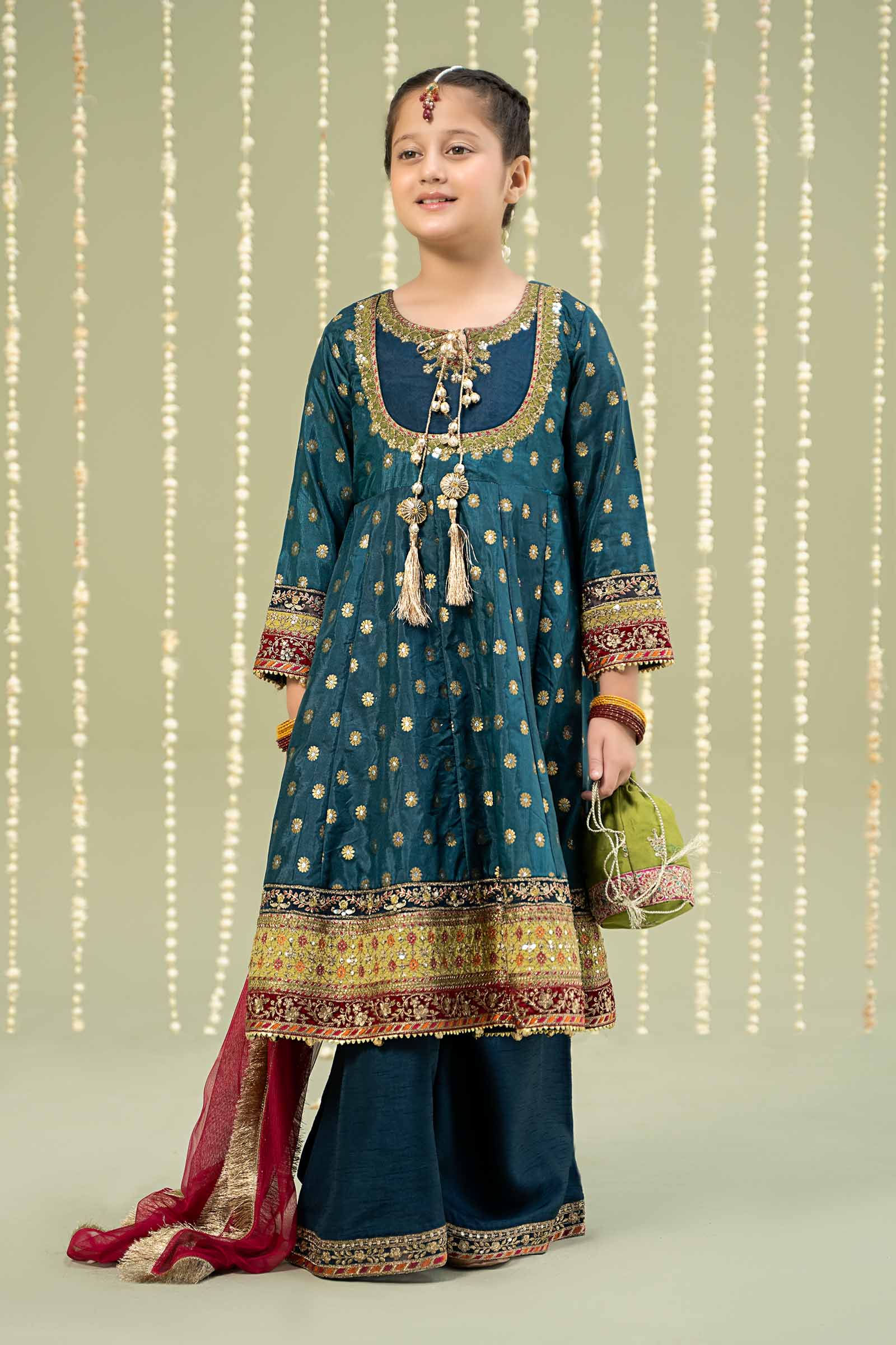 Maria B | 3 Piece Embroidered Jamawar Suit | MKS-W24-22 - House Of Hania