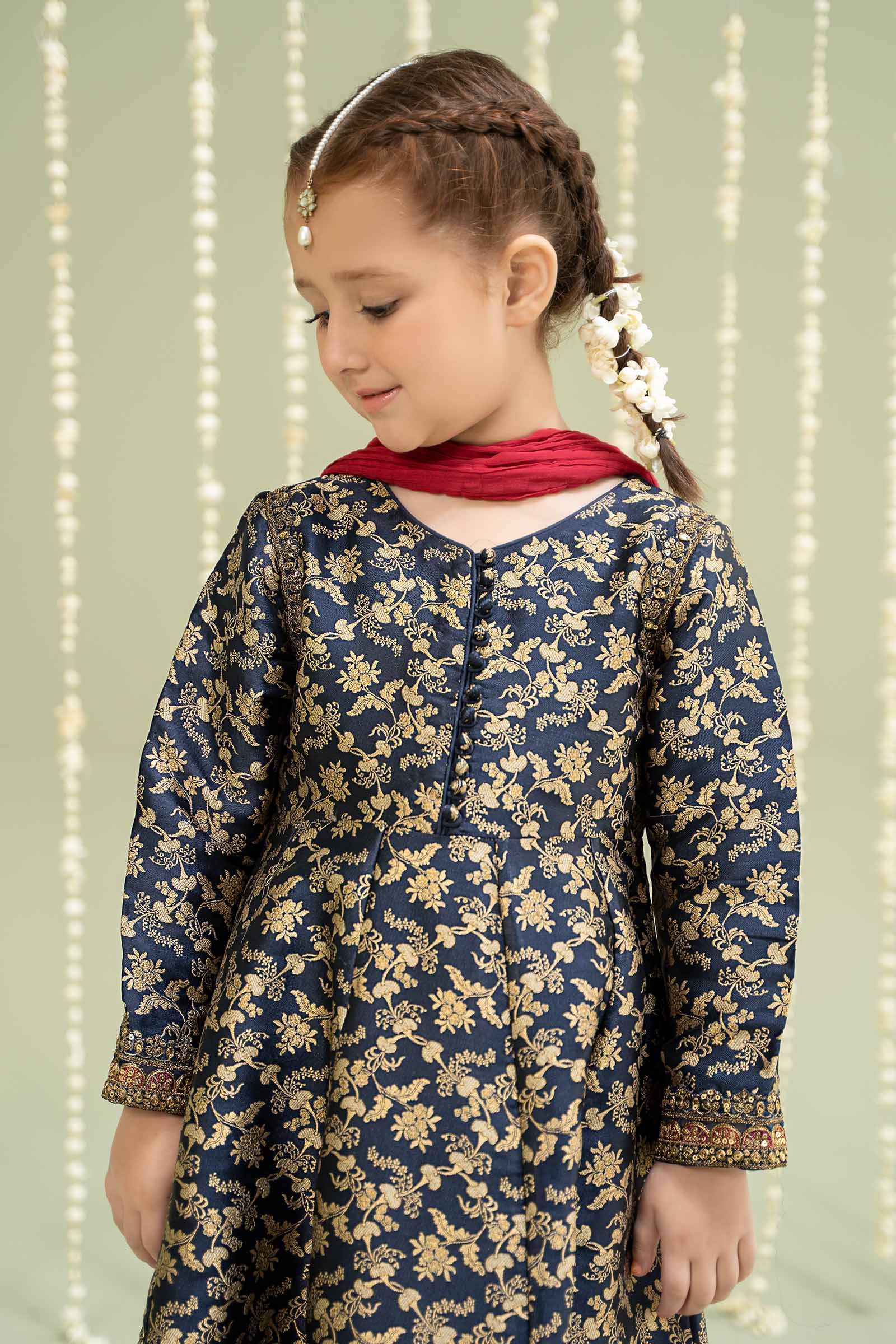 Maria B | 3 Piece Embroidered Jamawar Suit | MKS-W24-30 - House Of Hania
